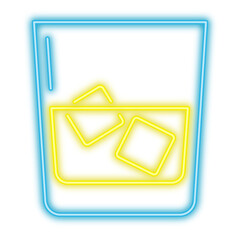 Neon Whiskey on the Rocks Glass