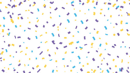 Colorful confetti pieces scattered on  transparent background for celebration decoration  party festive elements