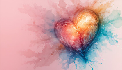Abstract Heart with Flowing Colors Representing Deep Emotions