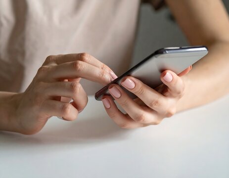 A woman's hands interacting with a smartphone (1)