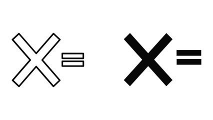 Obraz premium Simple illustration of two x symbols with equal sign