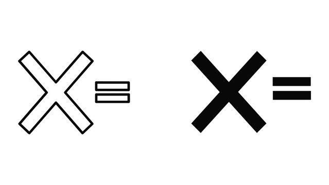 Simple illustration of two x symbols with equal sign