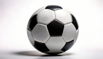 Classic Black and White Soccer Ball on White Background.