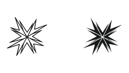 Fototapeta premium Black star symbol on white background