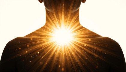 Human Silhouette with Bright Inner Light Symbolizing Spiritual Awakening