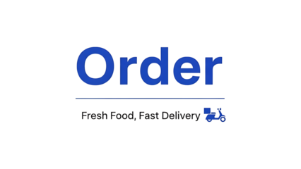 Online Food Order Concept with Fresh Delivery Truck Icon and Text