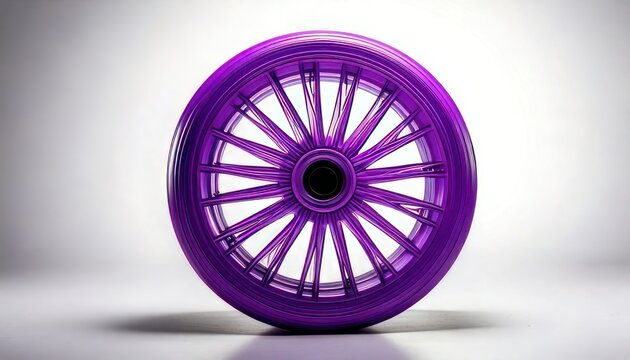 Close-up of a Purple Inline Skate Wheel with Spokes.