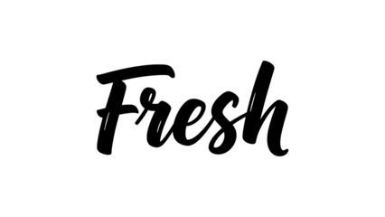 Fresh handwritten calligraphy word on white background minimal design