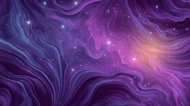 Abstract Cosmic Nebula Swirls with Stars and Light