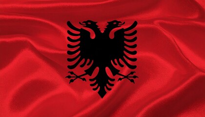 Albanian National Flag with Double-Headed Eagle