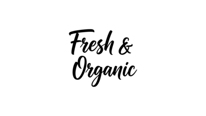 Fresh Organic Handwritten Chalkboard Text for Healthy Lifestyle Marketing