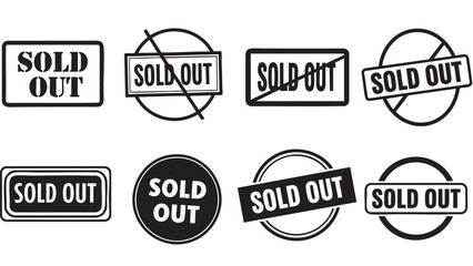 Obraz premium Collection of sold out signs in various shapes and styles