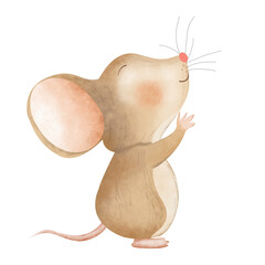 Fototapeta premium watercolor vector of Rat Close Up