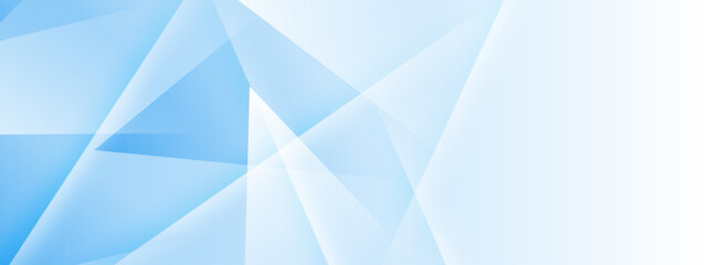 Fototapeta premium Airy abstract background with overlapping blue and white polygonal shapes and shadows