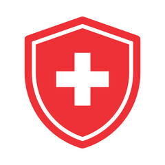 Obraz premium Medical Shield, Health Protection Icon Set, Health Care Sign Symbol Icon. 