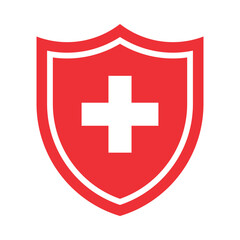 Obraz premium Medical Shield, Health Protection Icon Set, Health Care Sign Symbol Icon. 