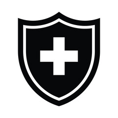 Fototapeta premium Medical Shield, Health Protection Icon Set, Health Care Sign Symbol Icon. 