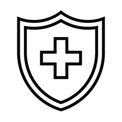 Obraz premium Medical Shield, Health Protection Icon Set, Health Care Sign Symbol Icon. 