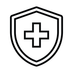 Obraz premium Medical Shield, Health Protection Icon Set, Health Care Sign Symbol Icon. 