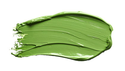 textured abstract olive color paint stroke isolated on transparent background, png