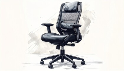 Modern ergonomic office chair with mesh back and adjustable features