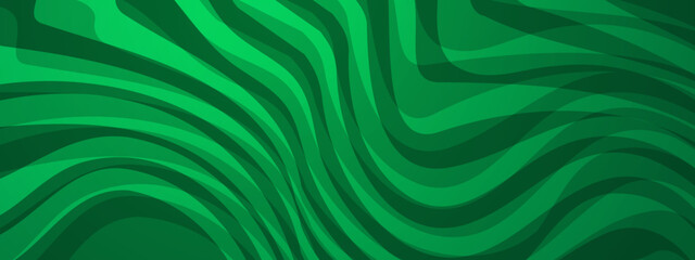 Fototapeta premium Abstract background featuring deep green wavy patterns and layered organic curves