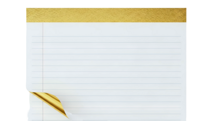 Lined Notepad Paper with Gold Border and Corner