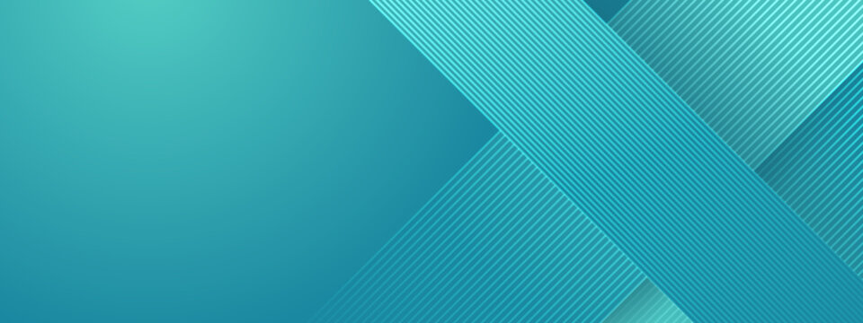 Modern teal and cyan background with overlapping diagonal textured stripes and light gradients