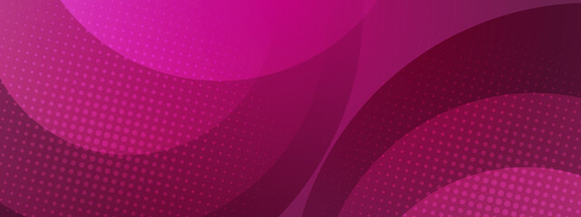 Deep pink and magenta background with sweeping circular shapes and decorative halftone dots © SyahCreation
