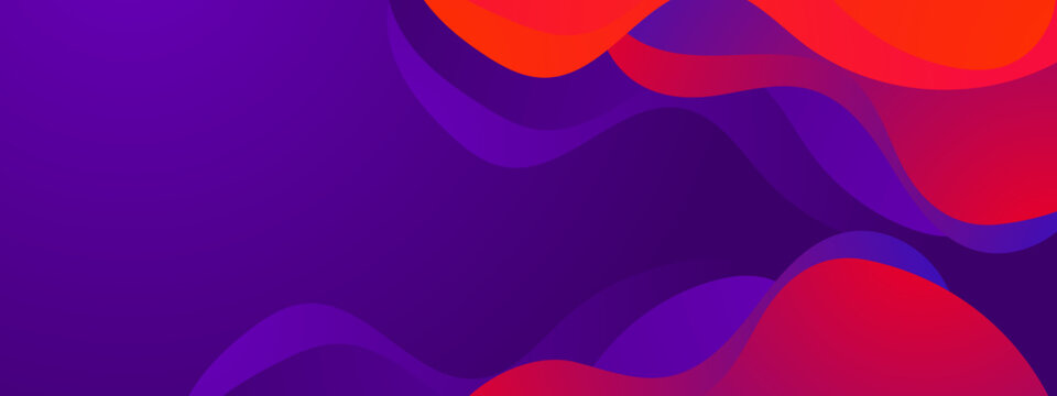 Deep violet background with glowing orange and red fluid waves creating a framed effect