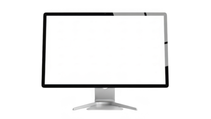 3d modern computer monitor with stand isolated on transparent background
