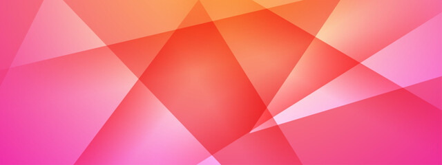 Obraz premium Abstract geometric background with warm orange and pink translucent intersecting triangles
