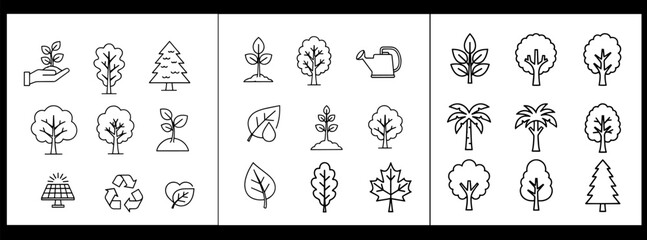 Environmental vector icons set eco friendly symbols for conservation and sustainability