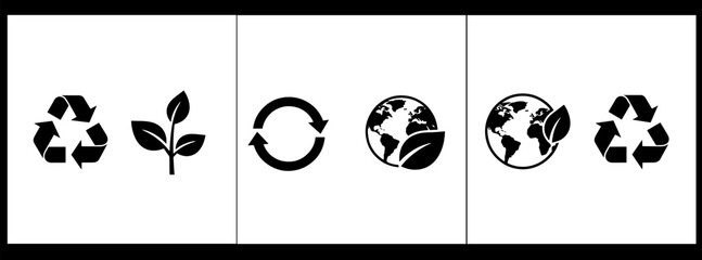 Environmental vector icons for eco friendly concepts and sustainable living