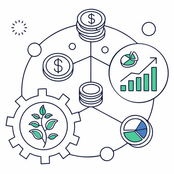 Money Management Abstract Illustration  Clean Vect (3) Vector Icon Illustration