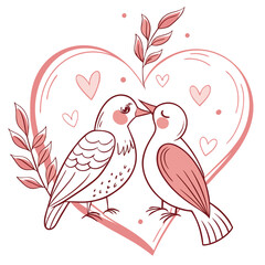 Obraz premium Valentine S Relationship Harmony Illustration Cle Vector Icon Illustration