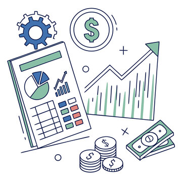 Business Finance Planning Illustration  Clean Vect (2) Vector Icon Illustration
