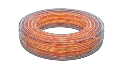 Coil of illuminated copper wire