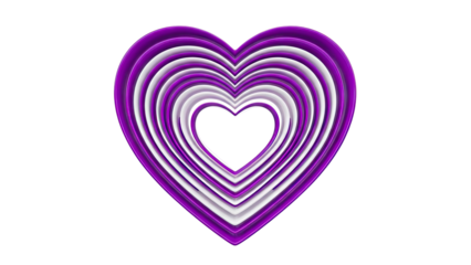 Nested Purple and White Hearts