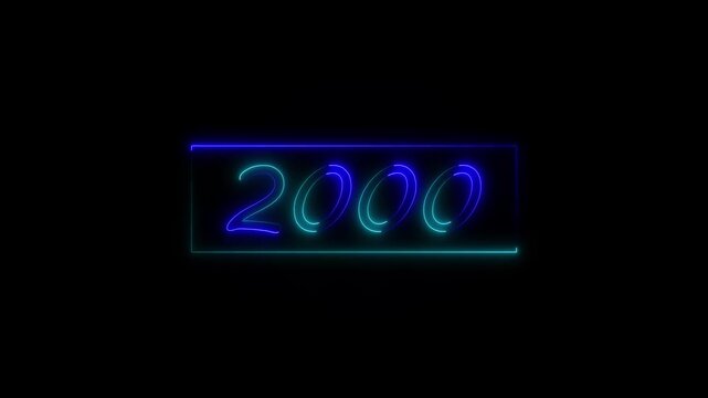Neon text calendar 1995 Sal animation, glowing neon icon animation .Seamless looping video