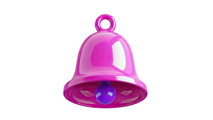 Shiny Pink Bell with Purple Clapper