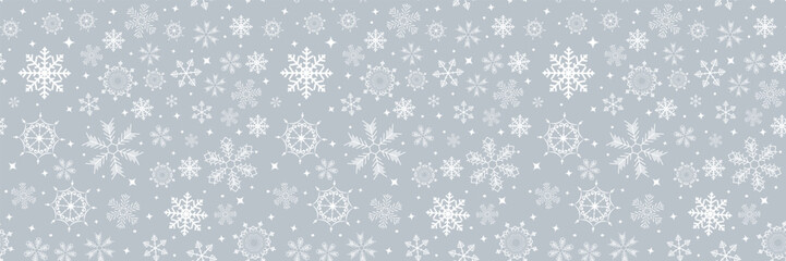 Abstract Winter Design Seamless Pattern Background with Snowflakes for Christmas and New Year Poster. Vector Illustration EPS10