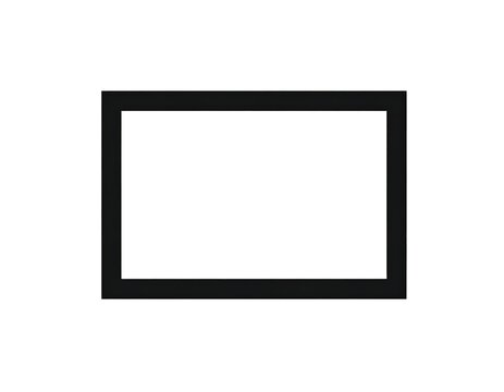 A simple, rectangular shape with a thick, solid black outline encapsulating a white, empty interior on a white background