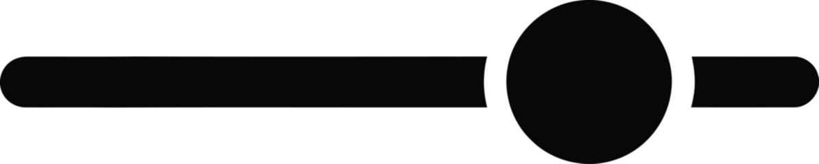 Black horizontal slider control with rounded ends interface