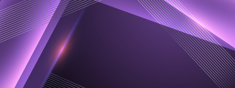 Stylish purple and violet abstract background featuring sharp diagonal shapes and glowing white lines
