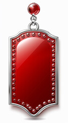 Elegant Shiny Red Discount Label for Retail Promotions and Sales Events