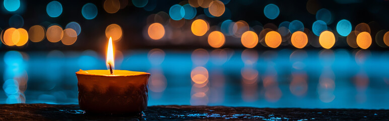 Diwali Festival Diya Candle Lighting Warm Ambiance for Holiday Celebrations and Decor