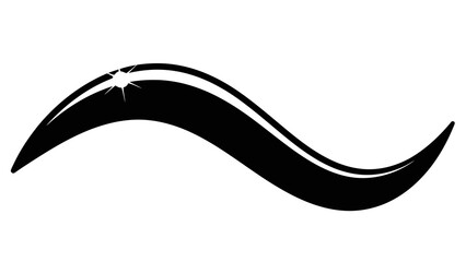 Black curved line with shining effect on white background