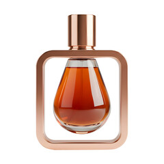 Luxury Amber Perfume Bottle with Rose Gold Frame