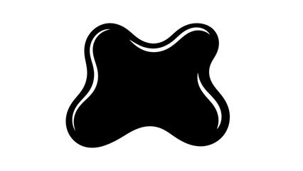 Obraz premium Black dog bone silhouette on white background